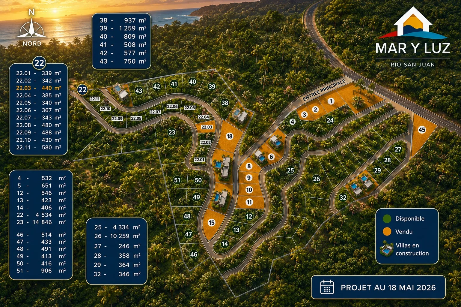 Plan détaillé de la résidence Mar Y Luz